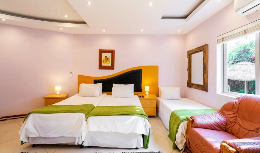 Bedroom 1- All rooms have air-conditioning, a TV with a selection of DStv channels & contain single beds which can be made up into double beds on request. Bedroom 1- All rooms have air-conditioning, a TV with a selection of DStv channels & contain single beds which can be made up into double beds on request.