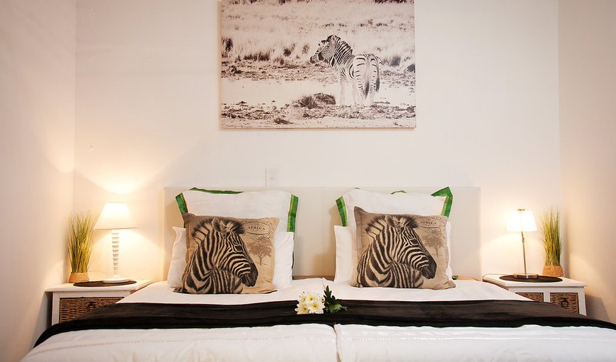 Budget Double Room 1: Our budget room zebra is downstairs and is the perfect room for guests who want a nice room or a lower rate. Equipped with airconditioning, free Wi Fi, DSTV Channels, fridge, Kettle, microwave and dishes. Bath room is en suit.