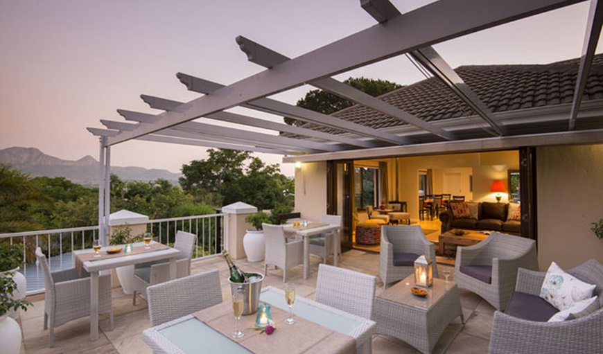 Large main patio with stunning mountain views.  Lounge in the background.