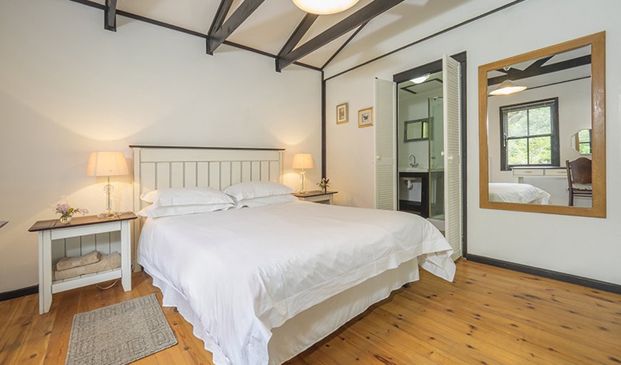 Cottage: Cottage - Main Room with queen size bed and en-suite bathroom. Double doors open onto the deck.
