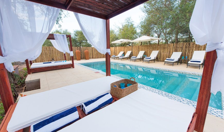 Guests can enjoy the large swimming pool, a boma (entertainment area) and large deck overlooking the riverbed Guests can enjoy the large swimming pool, a boma (entertainment area) and large deck overlooking the riverbed