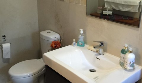 Double Budget Room - Aircon, WIFI & TV: Merlot  Toilet and basin en-suite