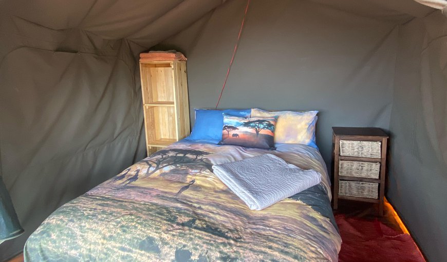 T4, Double bed on deck at river: Double bed on deck at river incl lin - Tent with a double bed