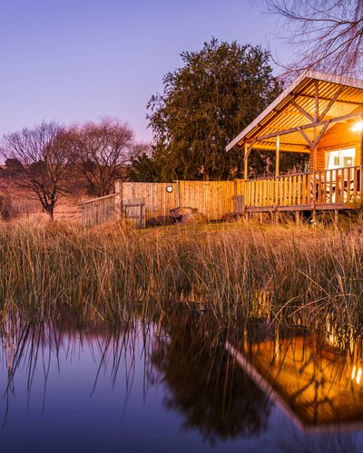 The Cabin at night.