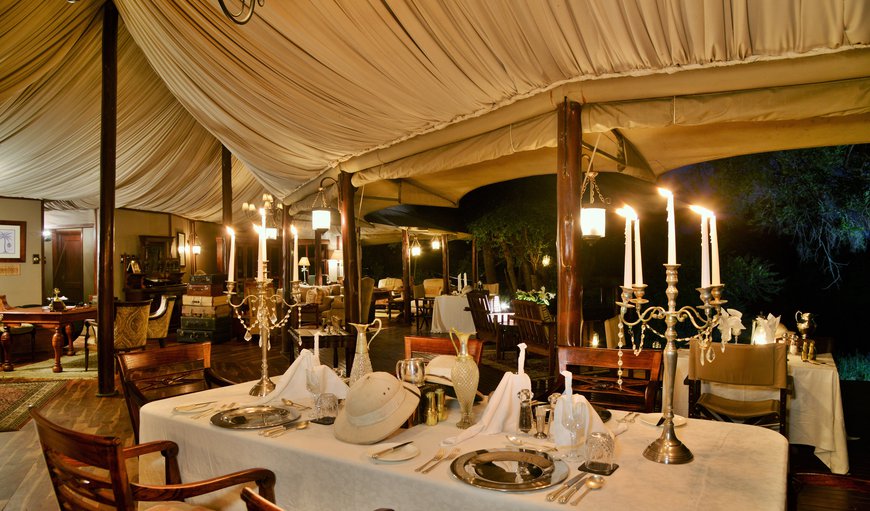 Hamiltons Tented Camp ensures, whatever the occasion, meals are a classy affair. From fine crystal wine glasses to pewter silver water jugs, revel in the dining traditions of old in spectacular bushveld surroundings. Hamiltons Tented Camp ensures, whatever the occasion, meals are a classy affair. From fine crystal wine glasses to pewter silver water jugs, revel in the dining traditions of old in spectacular bushveld surroundings.