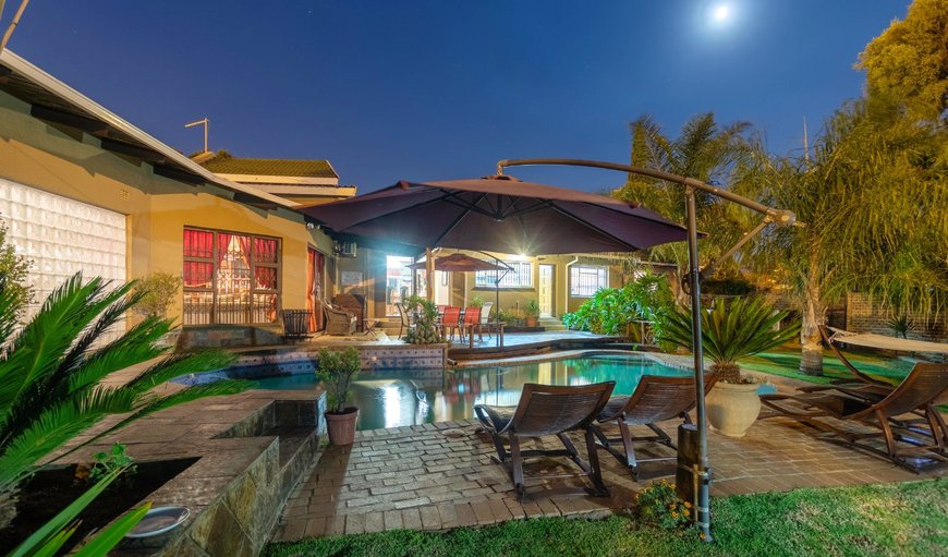 Pool area at night