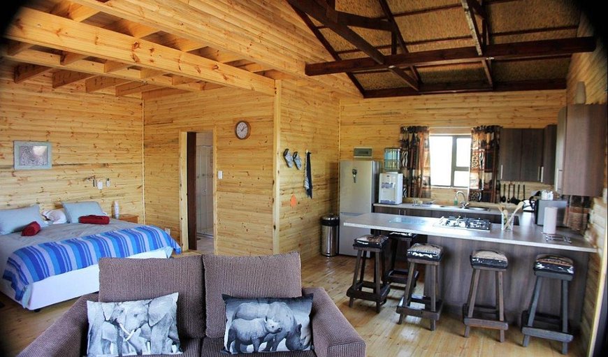 Loft Cabin With Amazing View: Loft Cabin with an open-plan lounge and kitchen area.