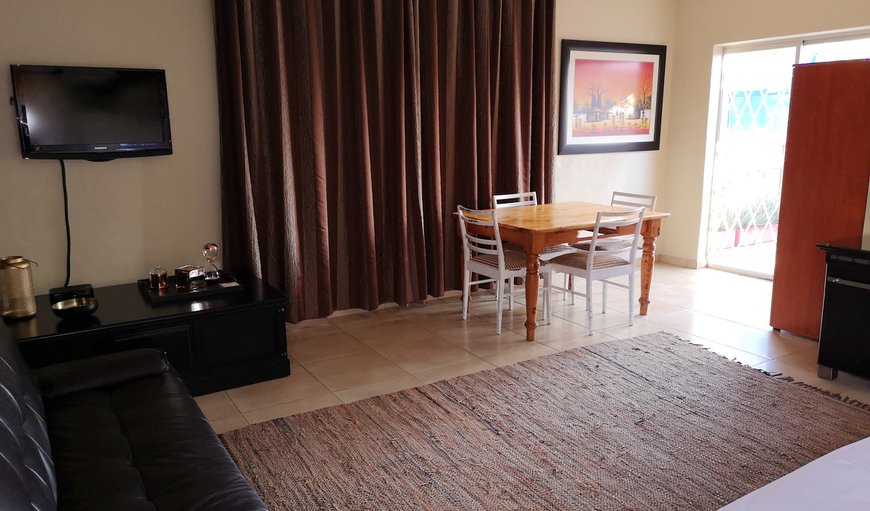 Open plan lounge area with a sleeper couch