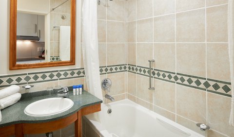Balcony Studio: Bathroom with Bath and Overhead Shower