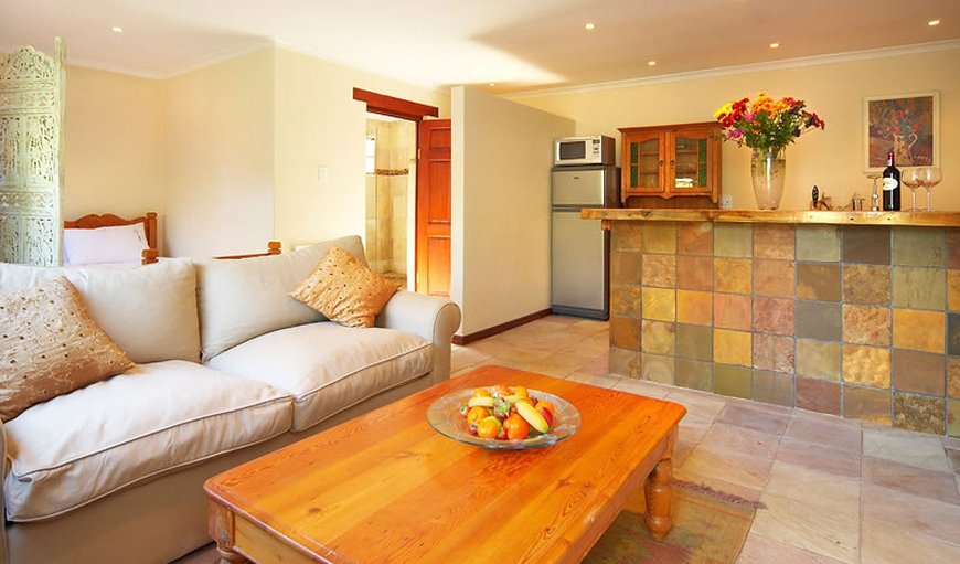 Vine Luxury Self Catering Cottage: Sitting area and open-plan kitchen