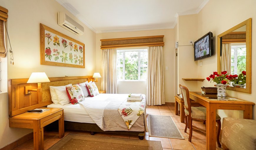 Double Room: Room en-suite, queen size bed. Air-conditioned  with tea coffee making facilities, hairdryers, small bar fridge,  electronic safes, TV (dstv) ,euro-outlets for charging cellphones /computers, comes complete  with guest amenities. 