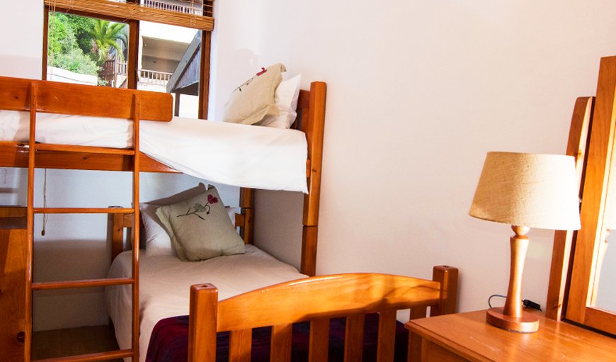 Two Bedroomed Apartment - DOLPHIN: The second cosy bedroom has two single solid Oregon bunk beds