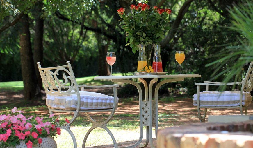 This forest-like setting is the perfect choice for coffee and an outdoor breakfast to start your day or a sun-downer to reflect in Elardus Park, Pretoria (Tshwane), Gauteng, South Africa
