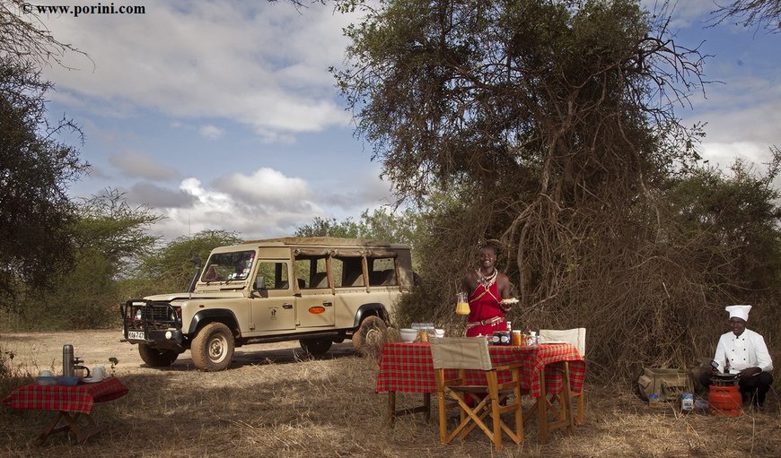 Take a game drive in the camp’s open-sided 4×4 safari vehicle into the conservancy, stopping for a sundowner at a scenic spot overlooking Kilimanjaro. Take a game drive in the camp’s open-sided 4×4 safari vehicle into the conservancy, stopping for a sundowner at a scenic spot overlooking Kilimanjaro.