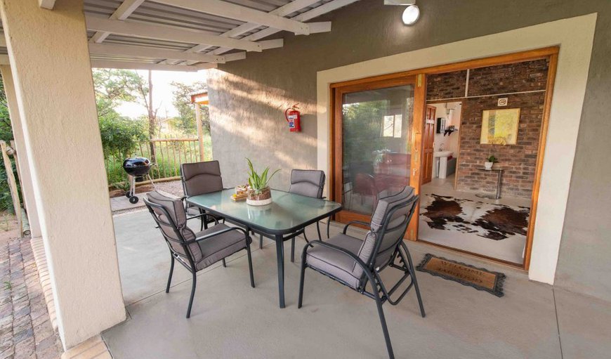 Chalet patio with chairs