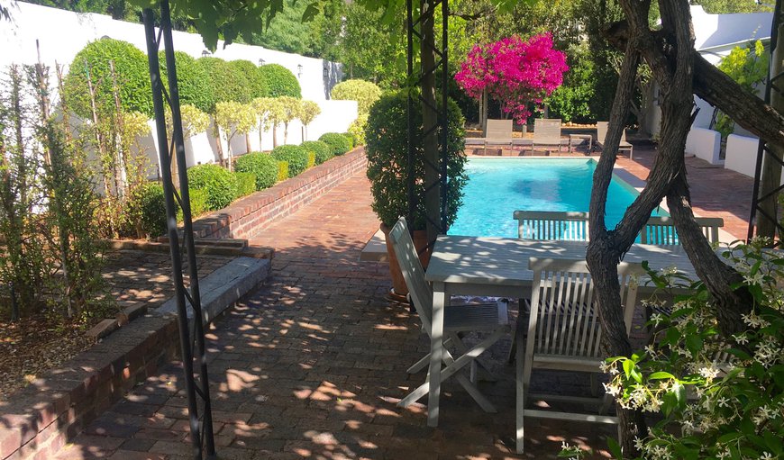Outside dining & pool area in Franschhoek, Western Cape, South Africa