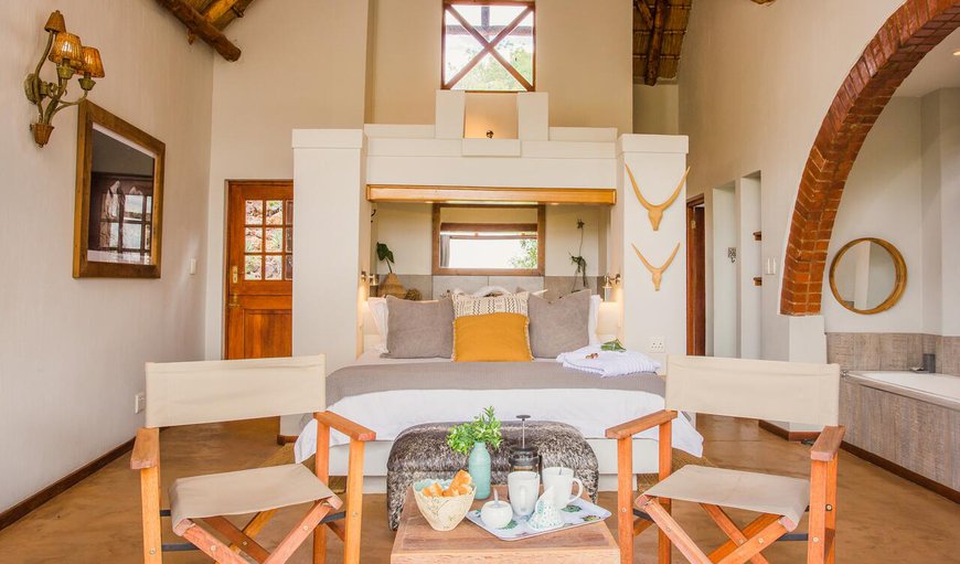 Zwartkloof  Lodge: Bedroom with a double bed and bunk bed