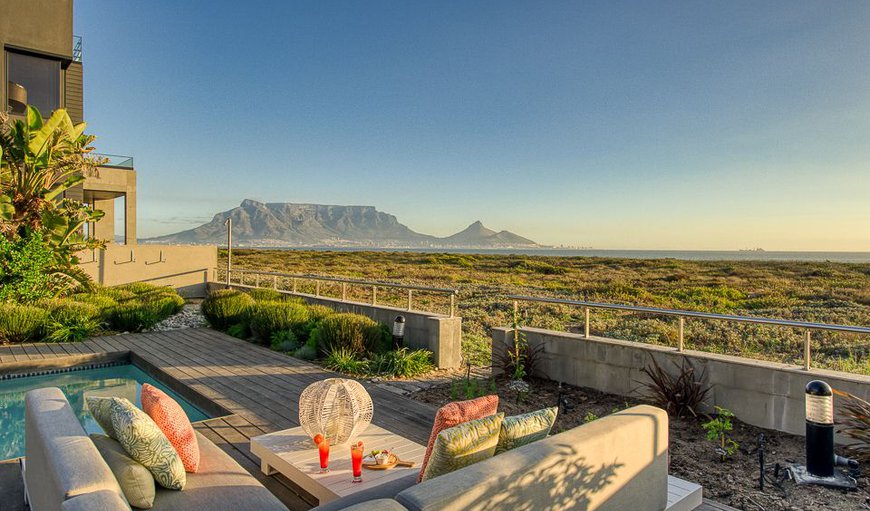 Outside seating with Table Mountain view in Sunset Beach, Cape Town, Western Cape, South Africa