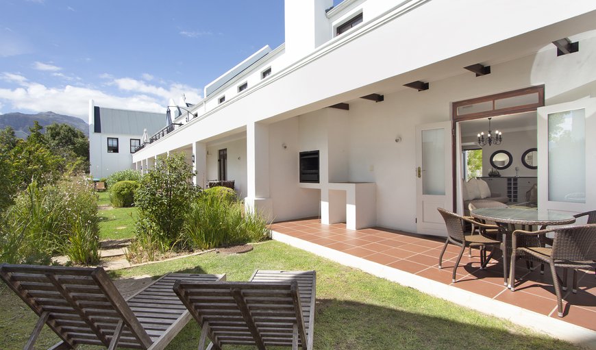 Patio with BBQ and seating in De Zalze Golf Estate, Stellenbosch, Western Cape, South Africa
