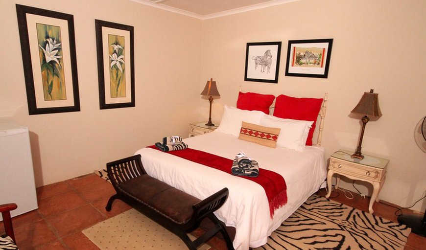 Persimmon Court: Ethnic Moments - The zebra-themed room offers a king size bed with a TV and an en-suite bathroom with a shower.